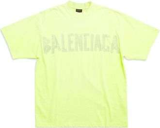 Balenciaga Tape Type T-shirt Medium Fit Fluo Yellow 739784TOVA97204