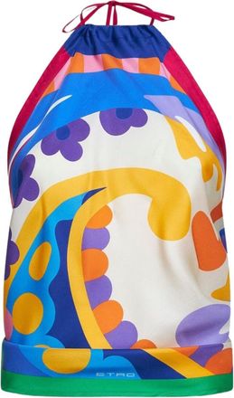 Etro Multicolor Printed Halter Neck Top