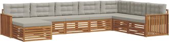 vidaXL Conjunto De Sof&aacute;s De Exterior 8 Uds. Gris Natural Y Claro Vidaxl