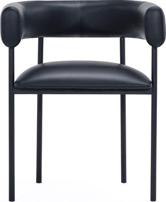 Manhattan Comfort Onda Metal Vegan Leather Dining Chair