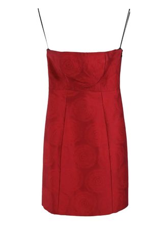Theory 720mm mini rose strapless dress - women - Satin - 2 - Red