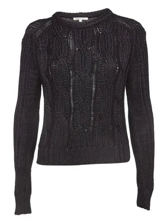 Maje Pre-owned cable-knit top - Black