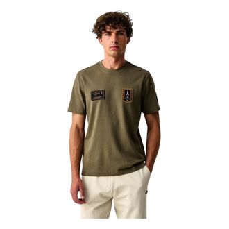 Aeronautica Camiseta con parches - Tops - Hombre - Verde - 2XL