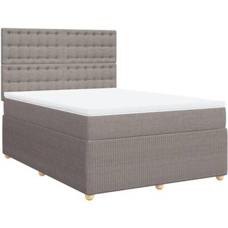 vidaXL Vidaxl - Cama Box Spring Con Colch&oacute;n Tela Gris Taupe 140x200 Cm
