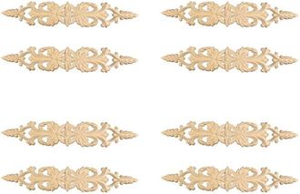 OEM 8 Piezas De 33cm X 6cm, Tiras Decorativas De Madera Tallada, Apliques De Esquina, Marcos Largos Huecos Con Forma De Flor, Decoraci&oacute;n De Muebles, Figur