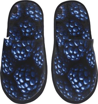 Generic Blue-Purple Raspberries Women Men Slippers Lightweight House Slippers Warm Shoes For Indoor Outdoor Winter M