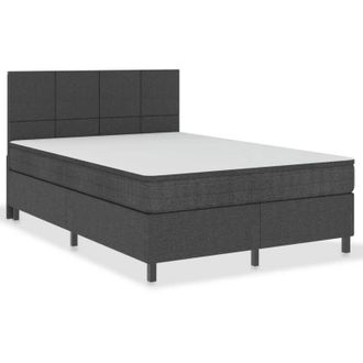 vidaXL Vidaxl - Cama Box Spring Tela Gris Oscuro 140x200 Cm