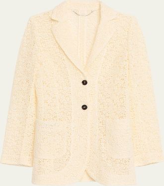 Kiton Cotton Macrame Single-Breasted Jacket