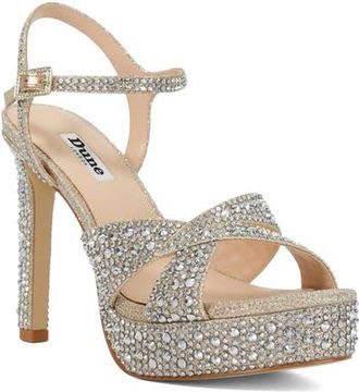 Dune London Mayve Ankle Strap Platform Sandal in Gold at Nordstrom, Size 11Us