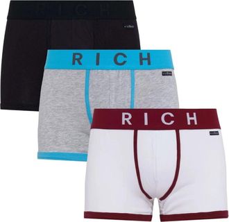 John Richmond Tripack boxers met lage taille en contrasterende stiksels - Heren - Onderbroek - Veelkleurig - 2XL - Katoen - Ondergoed