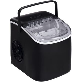 HOMCOM M&aacute;quina De Hielo 12 Kg/24h M&aacute;quina De Hacer Hielo Autolimpieza 9 Cubitos De Hielo En 6-12 Minutos M&aacute;quina De Hielo Para Casa Con Cuchara Cesta Negro