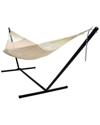 Sunnydaze Xxl Thick Cord Mayan Hammock With 15 Stand 400-Lb. Capacity