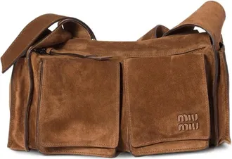 Miu Miu Utilitaire Suede Shoulder Bag