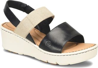 Børn Ginni Slingback Wedge Sandal in Black/Natural at Nordstrom Rack, Size 11
