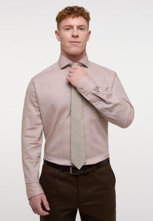Eterna Langarmhemd ETERNA COMFORT FIT, Herren, Gr. 43, N-Gr, beige (sand), Flanell, 52% Baumwolle, 10% Schurwolle, 38% Lyocell, normal, Manschette, Hemden La