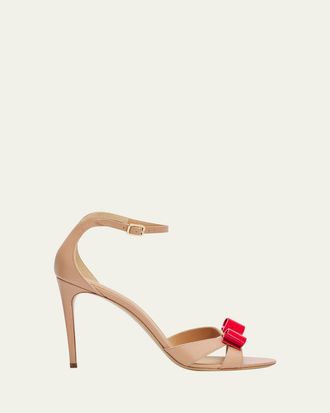 Ferragamo 95mm Roxy Leather Ankle-Strap Sandals
