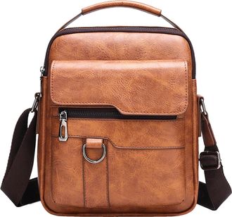 Generic Small Messenger Bag For Men - Big Capacity Shoulder Bag - Lightweight Retro Portable Chest Pack Adjustable Strap For Travel Passport