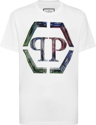 Philipp Plein Tops, Heren, Wit, 3Xl, Katoen, T-Shirt Ronde Hals