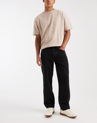 Asos Circular Design Collection - Jeans dritti nero slavato
