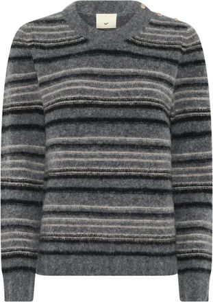 Julie Fagerholt - Heartmade Truien & Vesten, Dames, Grijs, M, Wol, Gestreept Gebreid in Chateau Grey
