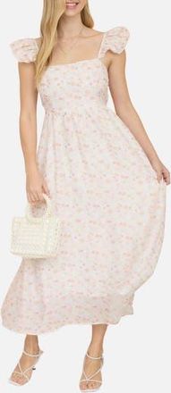 Blu Pepper Floral Print Midi Dress in Blush Multi at Nordstrom Rack, Size Medium