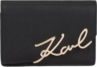 Karl Lagerfeld Wallets & Cardholders - Dames - Portefeuilles - Zwart - ONE Size - Leer - Accessoires