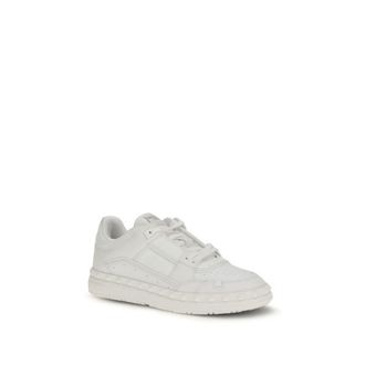 Valentino Garavani Mens White Calf Leather Bos Taurus Low Top Sneakers