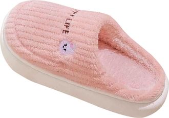 Generic Mens Womens Plush Slippers Slip-On Soft Fleece Fuzzy Warm Slippers Memory Foam Indoor House Shoes Comfortable Lightweight Winter Footwear size 6