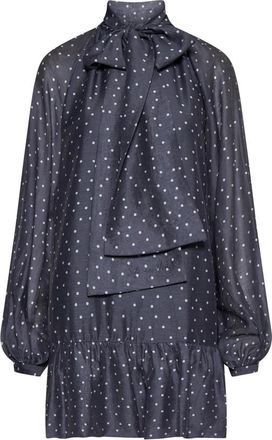 Silvian Heach Komoti Jurk - Dames - Korte kleedjes - Blauw - XS - Linnen - Kleedjes