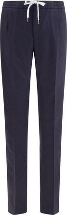 Pantaloni Torino Mens Trousers Soft Pants Navy Fleece Wool (ovis Aries)
