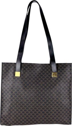 Celine Black Brown Coated Canvas Tote Bag (Pre-Owned)