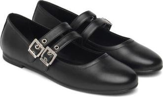 Nero Giardini Double Strap Ballet Flat in Black at Nordstrom, Size 10Us