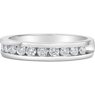 House of Brilliance IGI Certified 18K Gold 1/2 Cttw Diamond Eternity Wedding Band Ring in White Gold at Nordstrom, Size 7.5