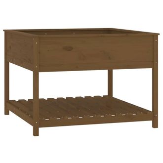 Berkfield Home Planter with Shelf Honey Brown 111.5x111.5x81 cm Solid Wood Pine