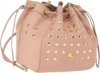 Burberry Pre-owned Bucket Bags, female, Pink, Size: ONE SIZE Pre-owned Leather Bucket Bag
