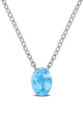 Delmar Oval Swiss Blue Topaz Pendant Necklace at Nordstrom Rack