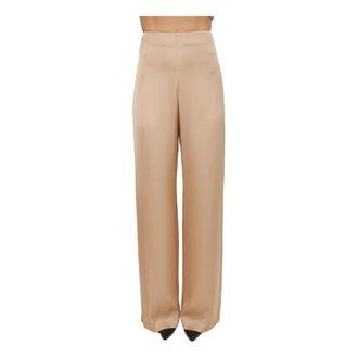 Blugirl Wide Trousers, female, Beige, Size: 2XS Straight-leg Satin Trousers
