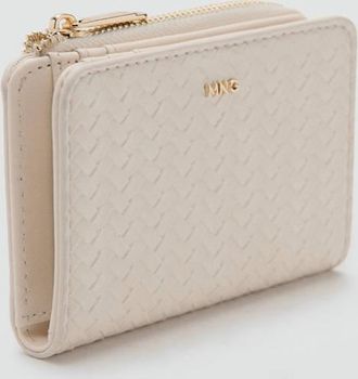 Mango Portafoglio piccolo intrecciato bianco sporco - Donna - Taglia unica - MANGO