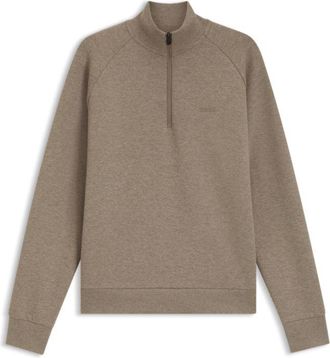 BOSS Zipper neck sweatshirt in stretch cotton