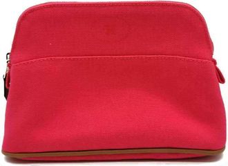 Herm&egrave;s Bolide Pink Canvas Pouch (Pre-Owned)