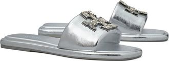 Tory Burch Double T Deco Leather Sport Slide
