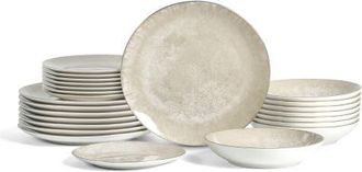 Christian Siriano Onyx 24-Piece Dinnerware Set Porcelain, Service for 8 in Beige And Gold at Nordstrom