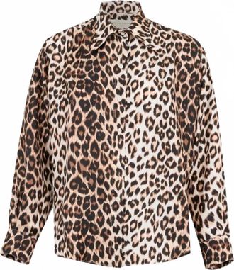 LA PRESTIC OUISTON Womens Brooks Blouse In Panthere
