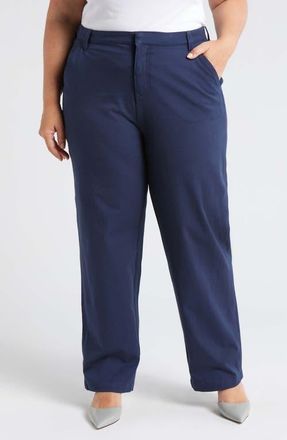 Universal Standard Orchard High Waist Stretch Twill Chino Pants in Navy at Nordstrom, Size Xs
