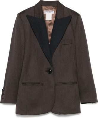 Saint Laurent Blazer monopetto anni 80 - Marrone