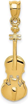 Diamond2Deal 14k Yellow Gold 2D Violin Charm