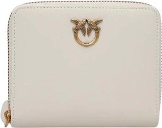 Pinko Taylor Zip Around - Dames - Portefeuilles - Beige - ONE Size - Leer - Accessoires