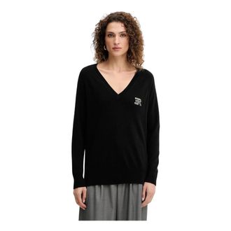 Ermanno Scervino Dames, Truien, Zwart, Maat: M Wol