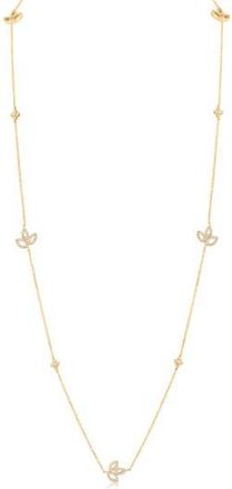 Jardin Cubic Zirconia Lily Station Chain Necklace in Clear Gold at Nordstrom Rack