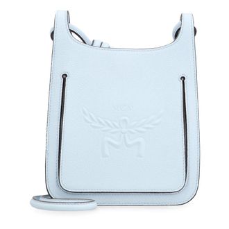 MCM Cross Body Bags, female, Blue, Size: ONE SIZE Himmel mini leather hobo bag